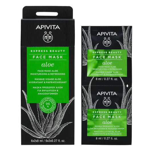 APIVITA - EXPRESS BEAUTY mascarilla hidratante refrescante con aloe (2X8ml) - F.L.Y. ESSENTIALS