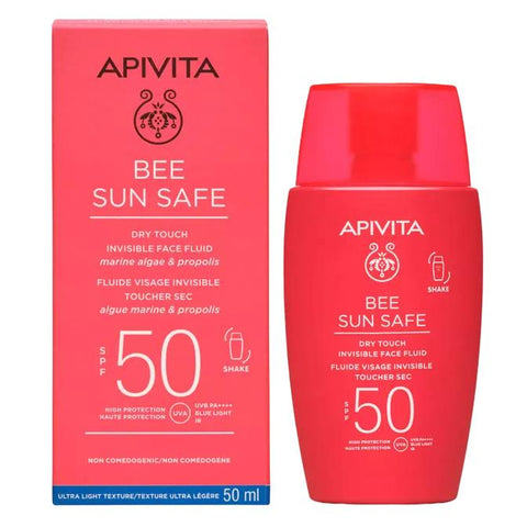 APIVITA - BEE SUN SAFE Fluido Facial Invisible Toque Seco SPF50 (50ml)