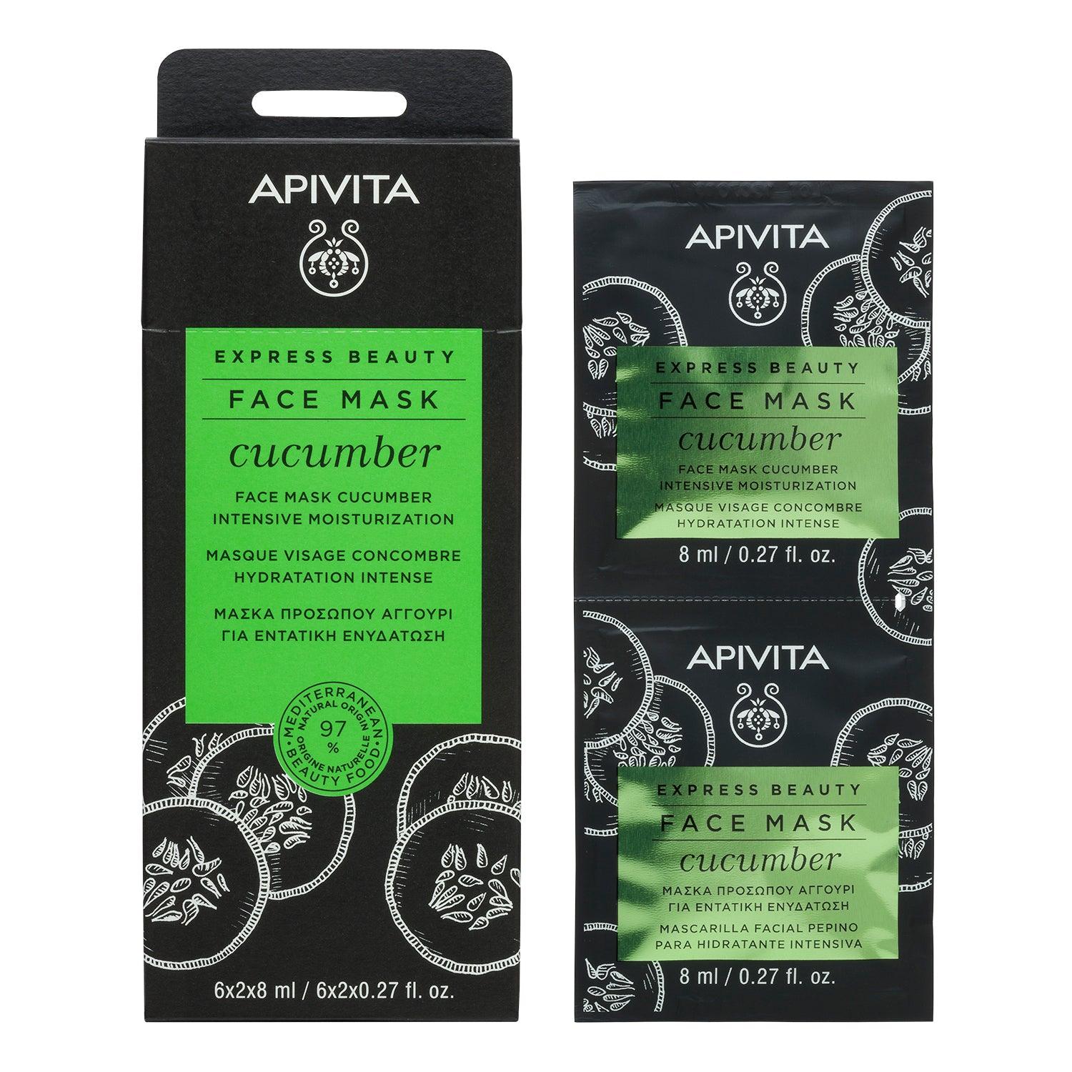 APIVITA - EXPRESS BEAUTY mascarilla hidratante intensiva con pepino (2X8ml) - F.L.Y. ESSENTIALS