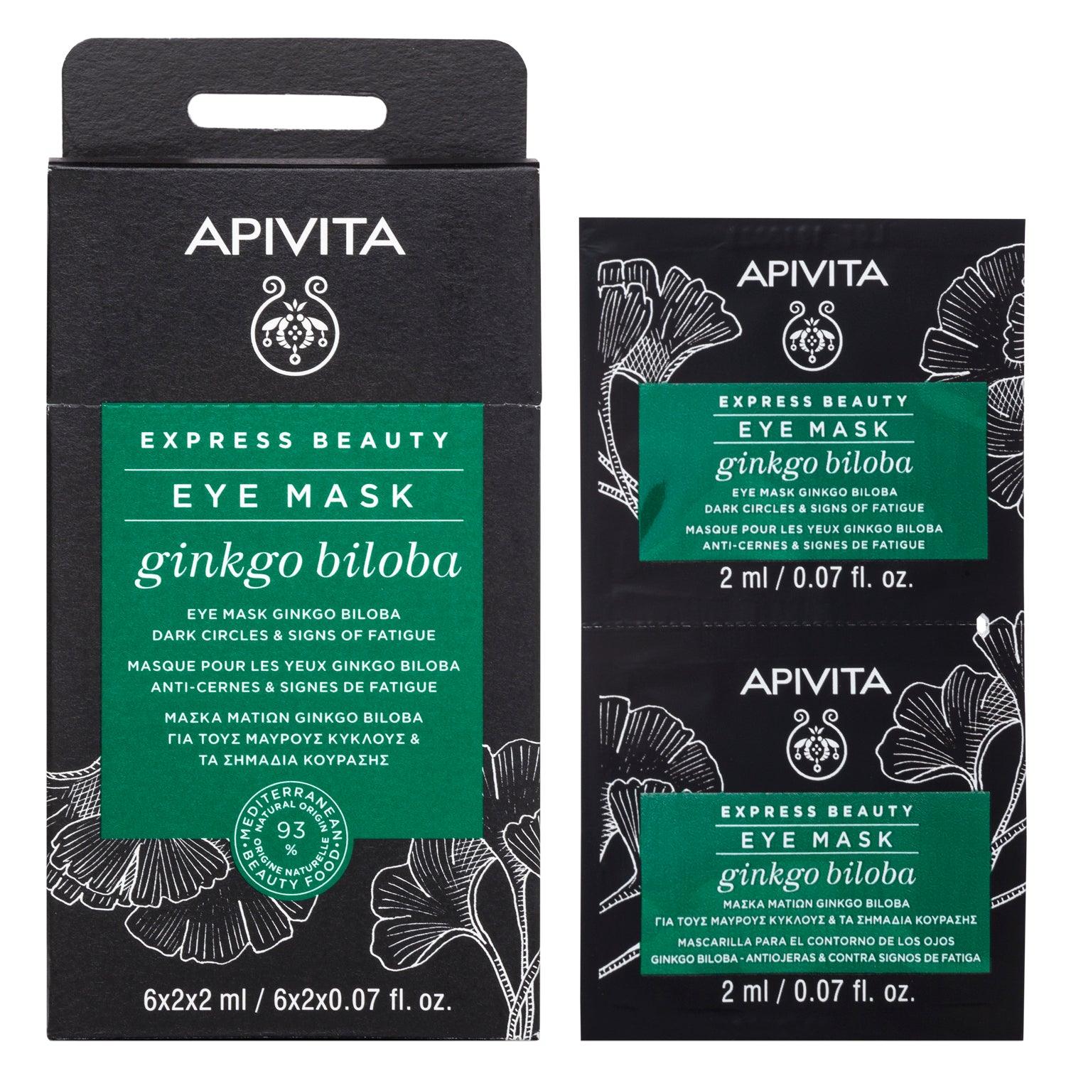 APIVITA - EXPRESS BEAUTY mascarilla para el contorno de ojos con ginkgo biloba (2x2ml) - F.L.Y. ESSENTIALS