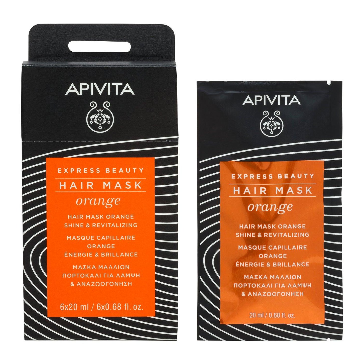 APIVITA - MASCARILLA EXPRÉS CAPILAR BRILLO Y VITALIDAD con naranja y miel (2x8ml) - F.L.Y. ESSENTIALS