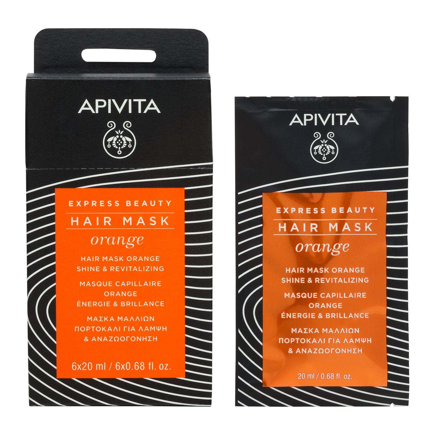 APIVITA - MASCARILLA EXPRÉS CAPILAR BRILLO Y VITALIDAD con naranja y miel (2x8ml) - F.L.Y. ESSENTIALS