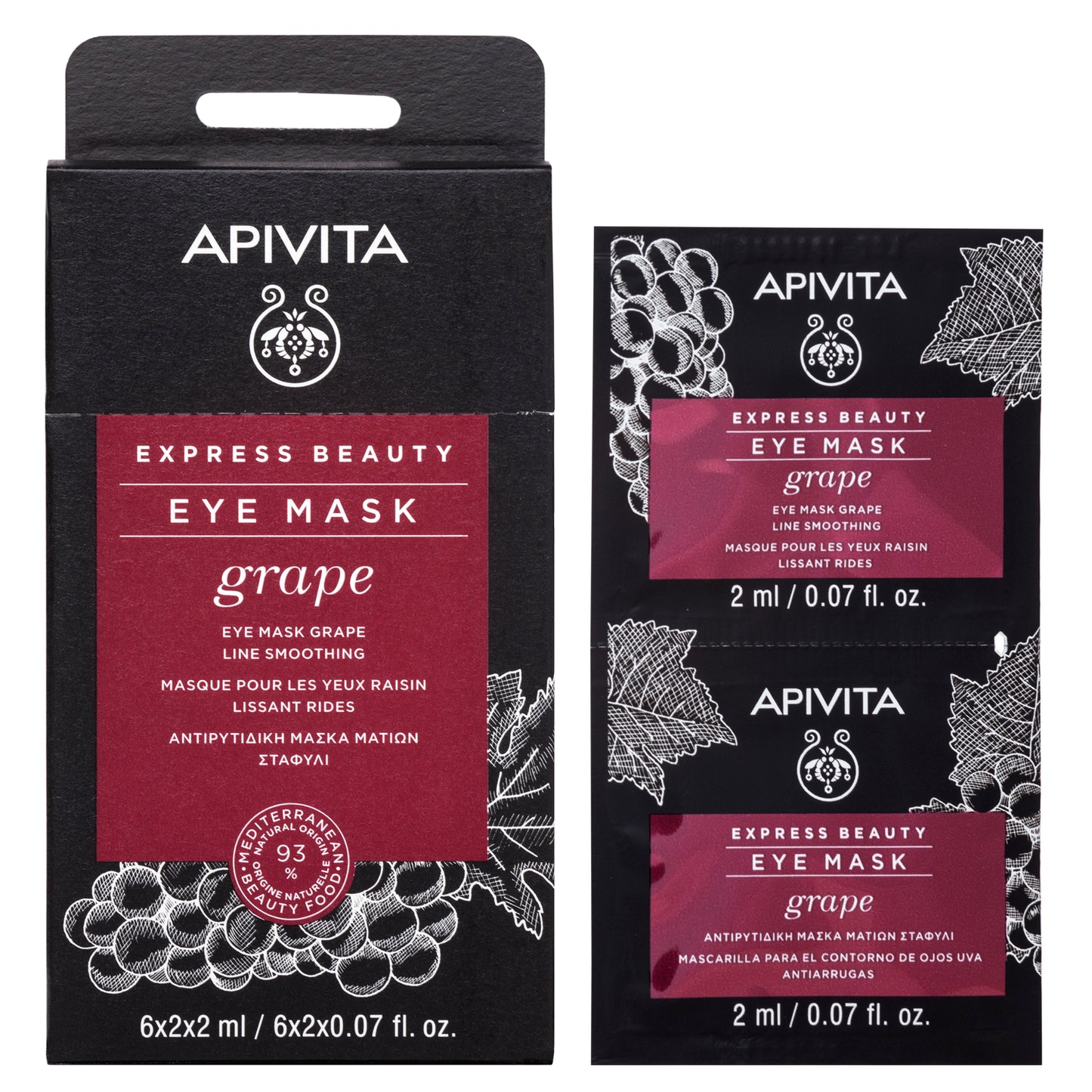 APIVITA - EXPRESS BEAUTY mascarilla para el contorno de ojos con uva (2x2ml)